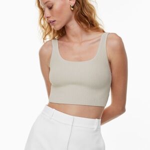 Aritzia Babaton Sculpt Knit Squareneck Cropped Tank